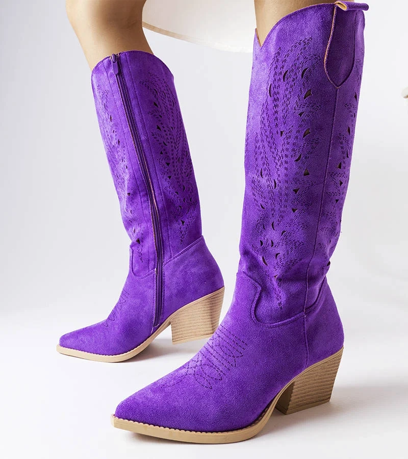 Fioletowe ażurowe kowbojki Huntsville