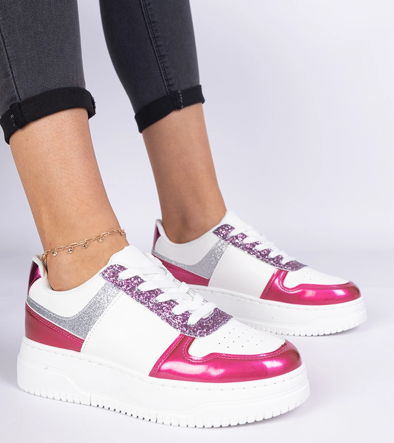 Różowe sneakersy damskie na grubej podeszwie Dolla