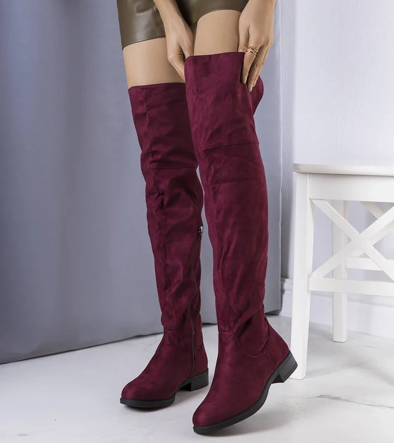 Bordowe ocieplane muszkieterki Salci