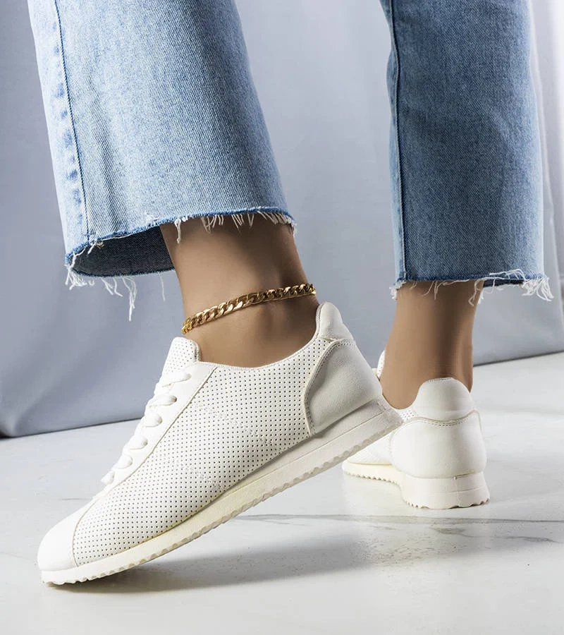 Białe ażurowe sneakersy Braelyn