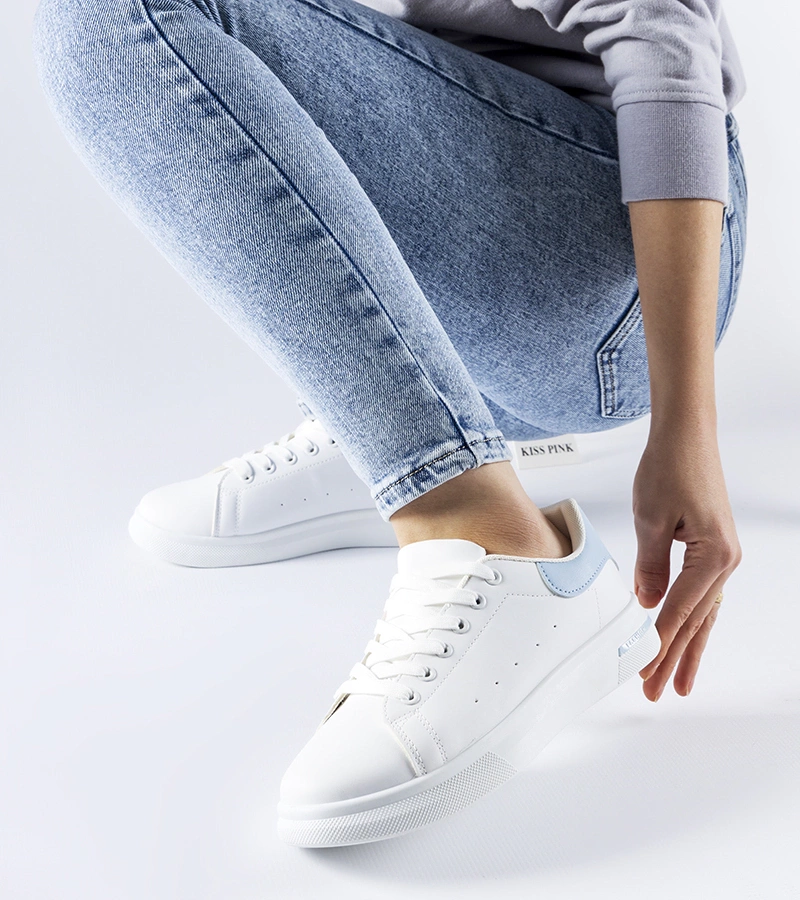 Biało-niebieskie sneakersy Leland