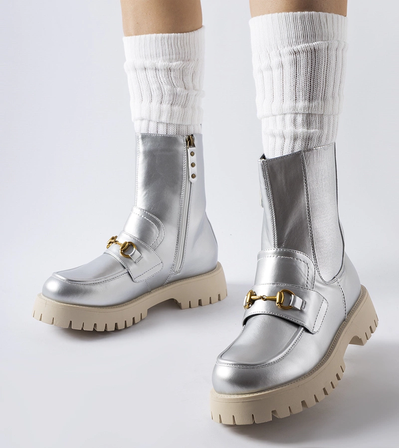 Srebrne ocieplane botki Overlook