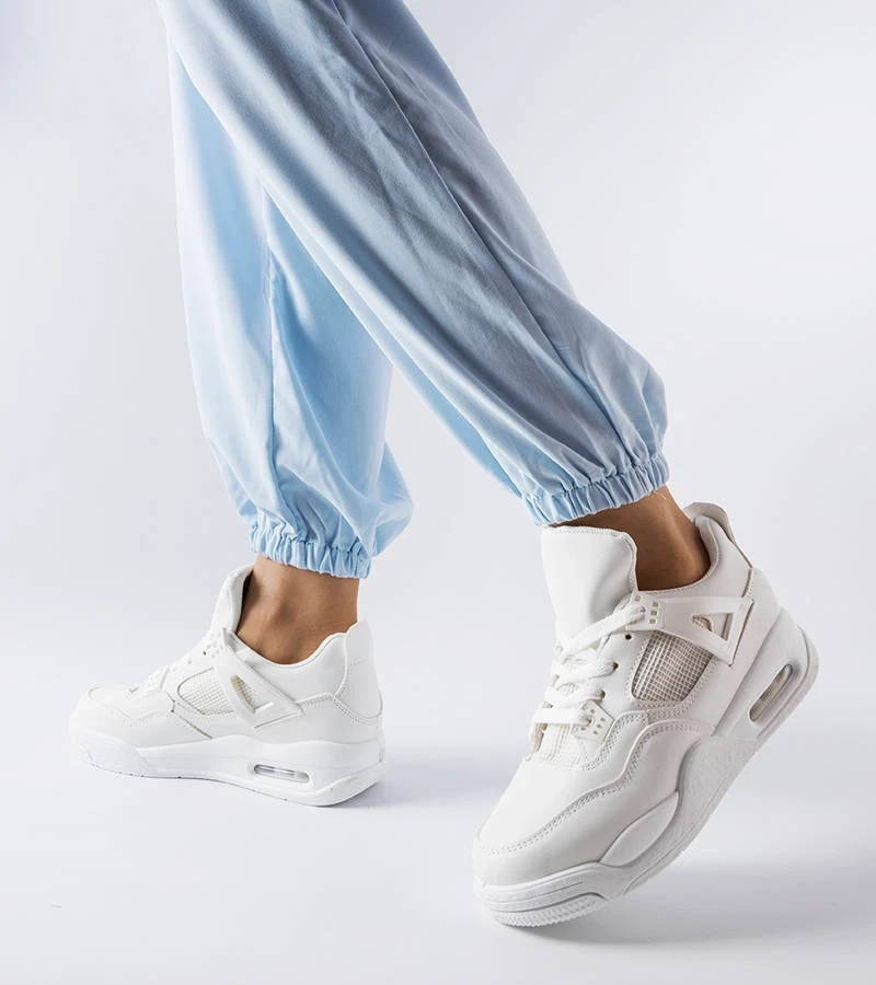 Białe sneakersy z łączonych materiałów Malas