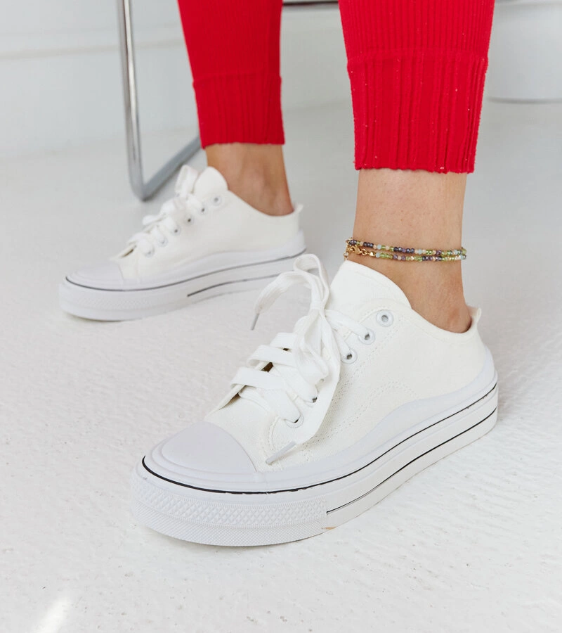 Białe trampki na platformie Fiori