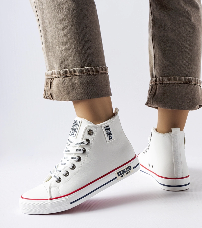 Białe ocieplane trampki Big Star KK274597