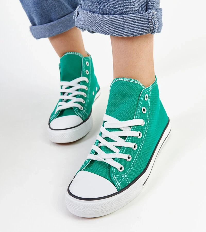 Zielone wysokie trampki Eliska