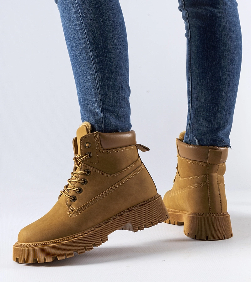 Brązowe klasyczne ocieplane workery Hector