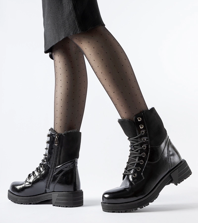 Czarne ocieplane workery Petriano