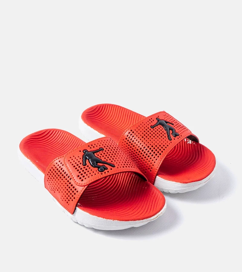 Biało-czerwone gumowe klapki Athens