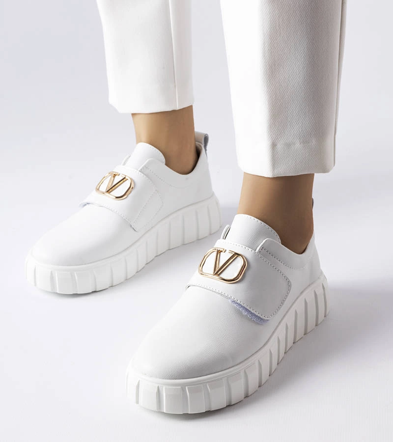 Białe sneakersy na rzepy Vinceza