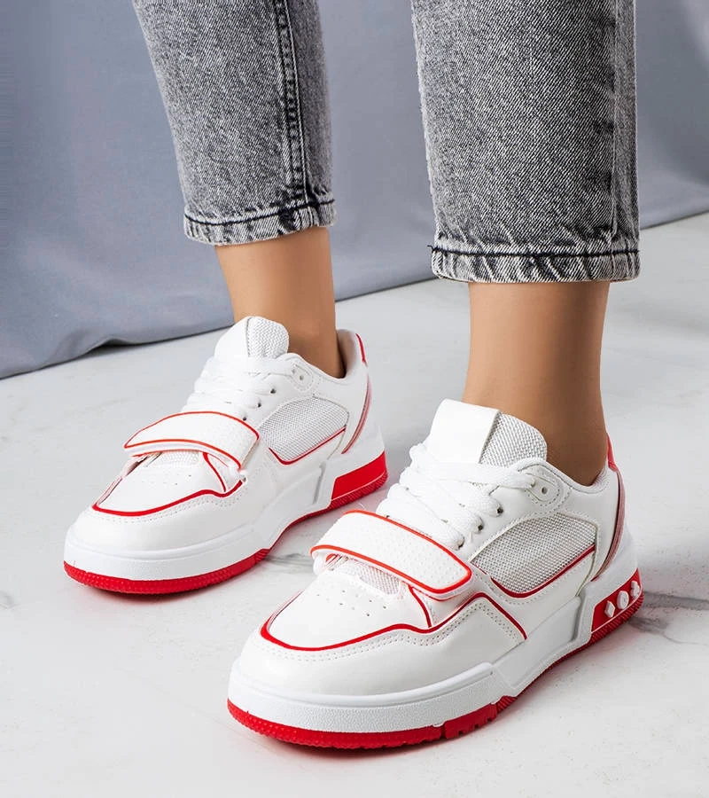 Czerwone sneakersy damskie Ollie