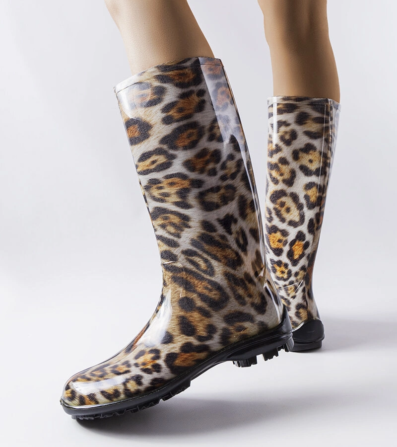 Brązowe wysokie kalosze Pimen