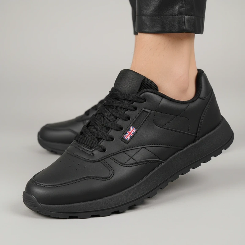 Czarne sneakersy casualowe na platformie Élise