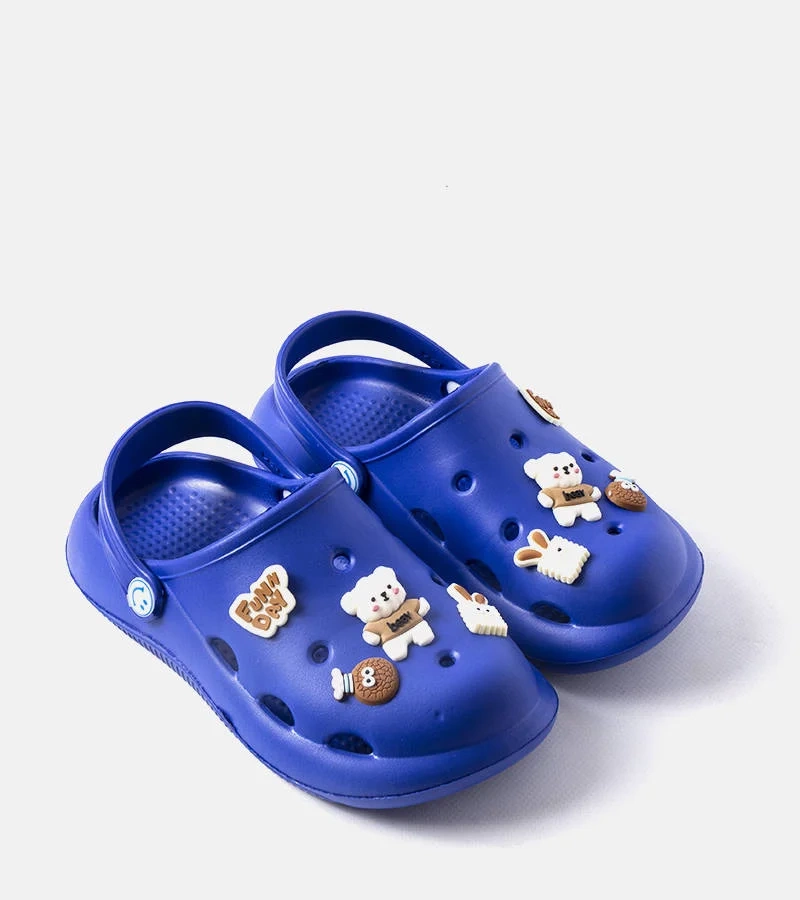 Niebieskie klapki z zakrytym noskiem Daviau