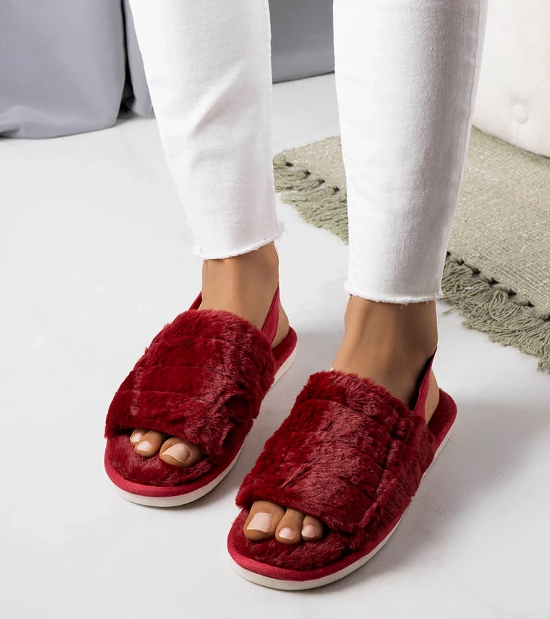 Bordowe kapcie Lolita