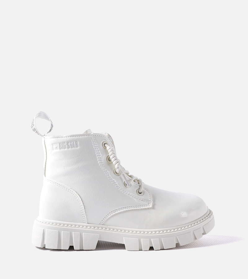 Białe lakierowane botki Big Star MM374142