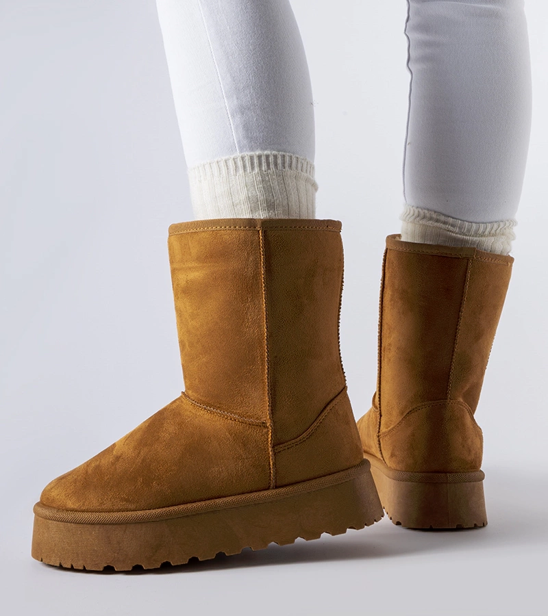 Brązowe wysokie śniegowce Summit