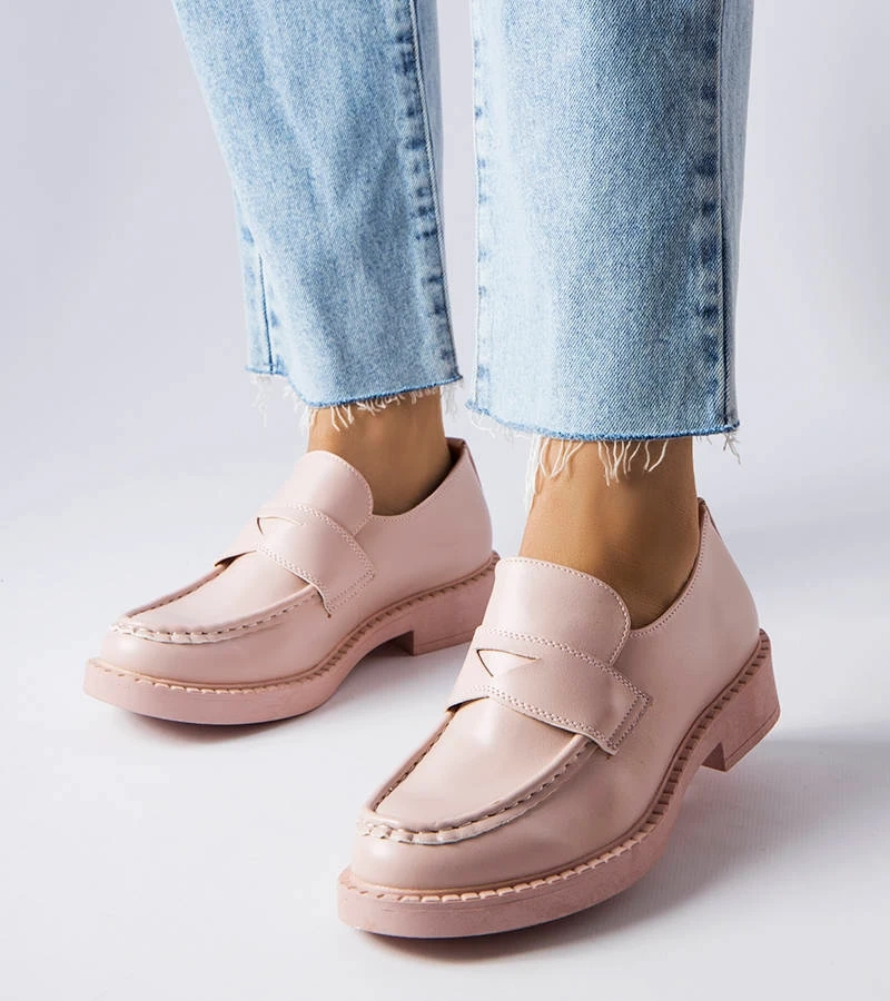 Różowe eleganckie mokasyny Élodie