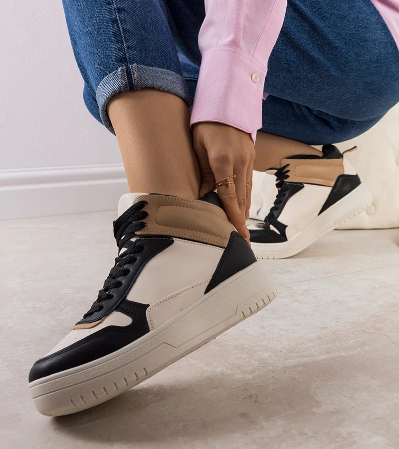 Czarne sneakersy za kostkę Adite