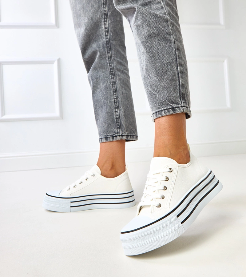 Białe trampki na platformie Talah