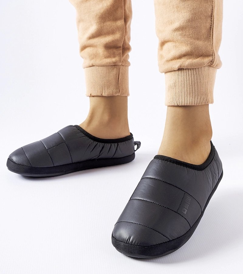 Czarne ocieplane kapcie Big Star KK274604