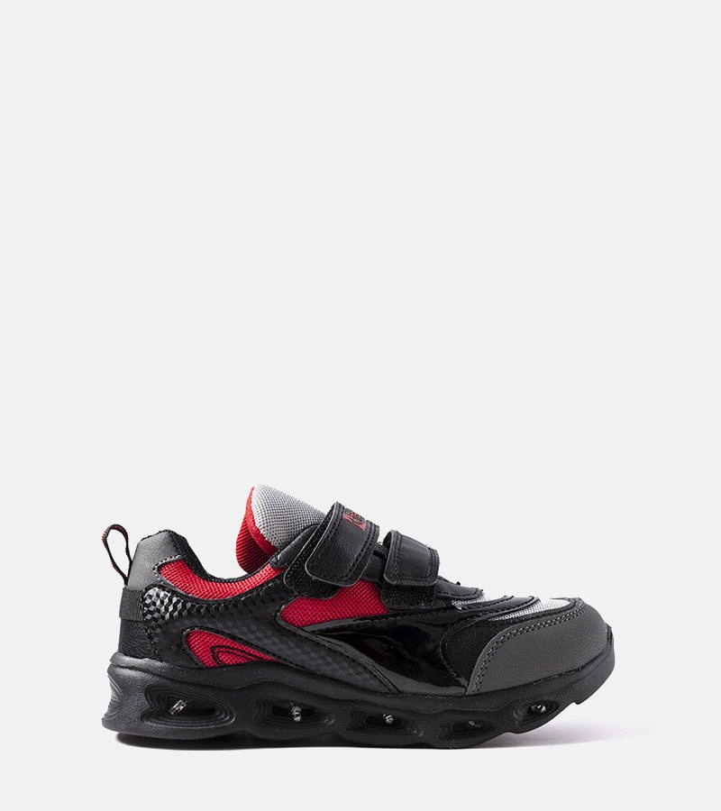 Czarne sneakersy ze świecącą podeszwą Rue