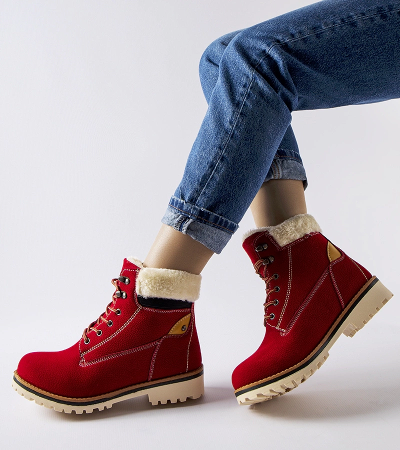 Czerwone ocieplane trapery Montalbino