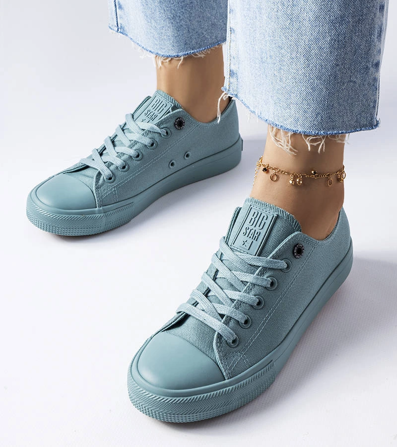 Zielone materiałowe tenisówki Big Star LL274019