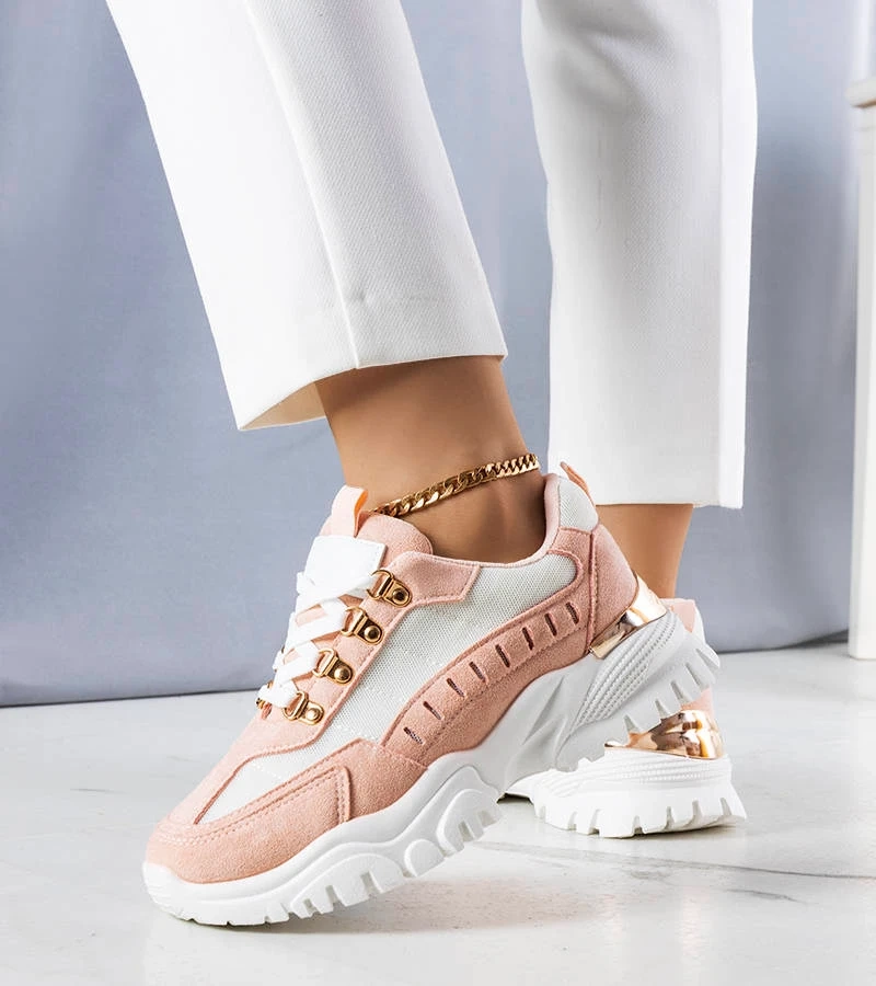 Biało-różowe sneakersy Mindy