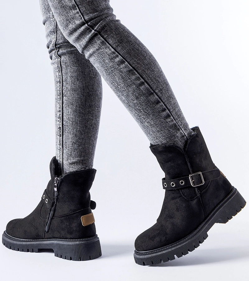 Czarne ocieplane botki Gibsonia