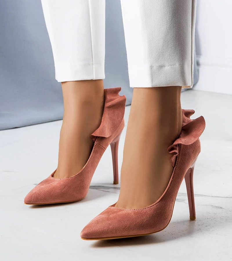 Różowe szpilki z falbanką Jasmis