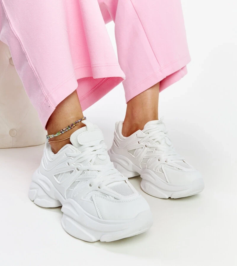 Białe sportowe sneakersy Feaven