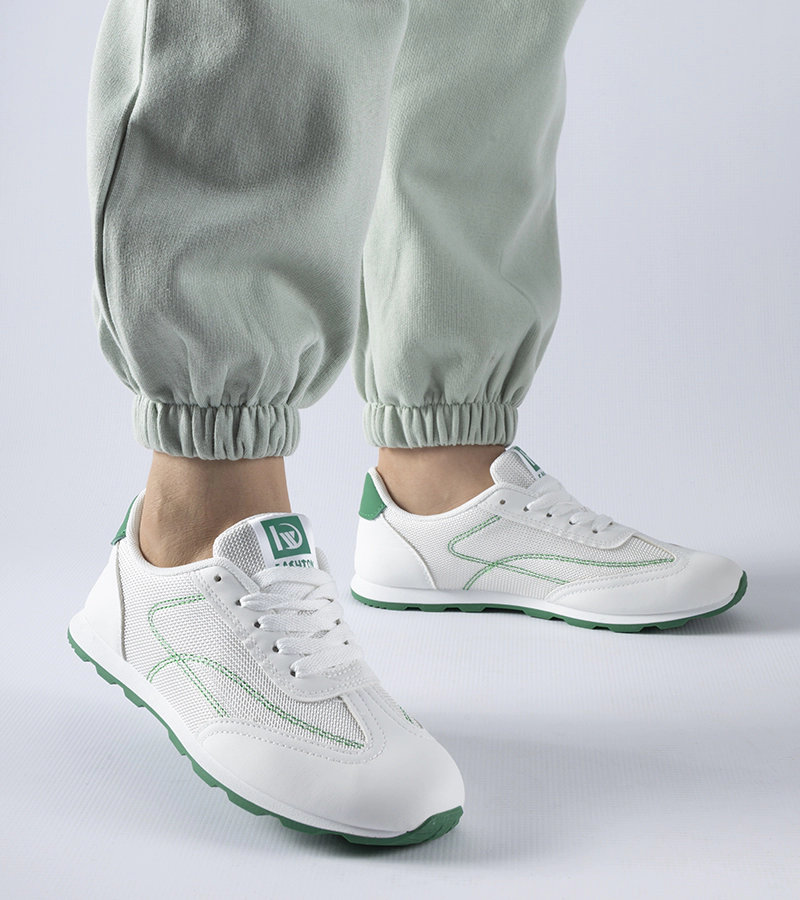 Biało-zielone sportowe sneakersy Pinarella